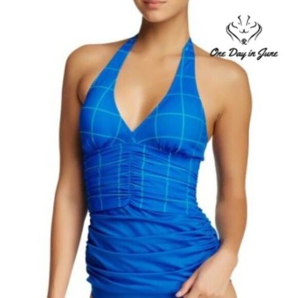 Spanx Ruched Halter Tankini Top Size 6 - Picture 1 of 2